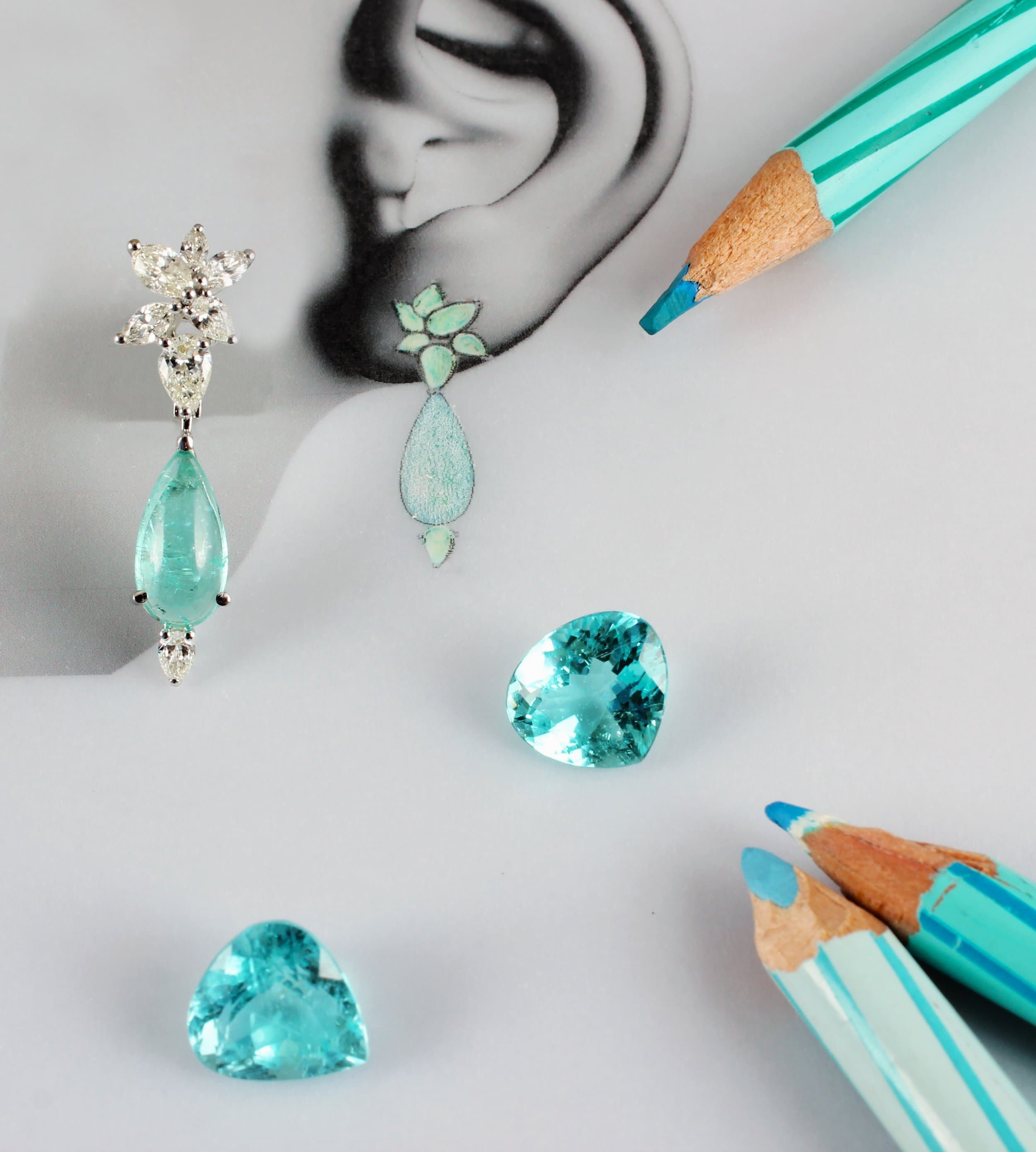 A jewellery design being drawn for a Gem Plaza commission