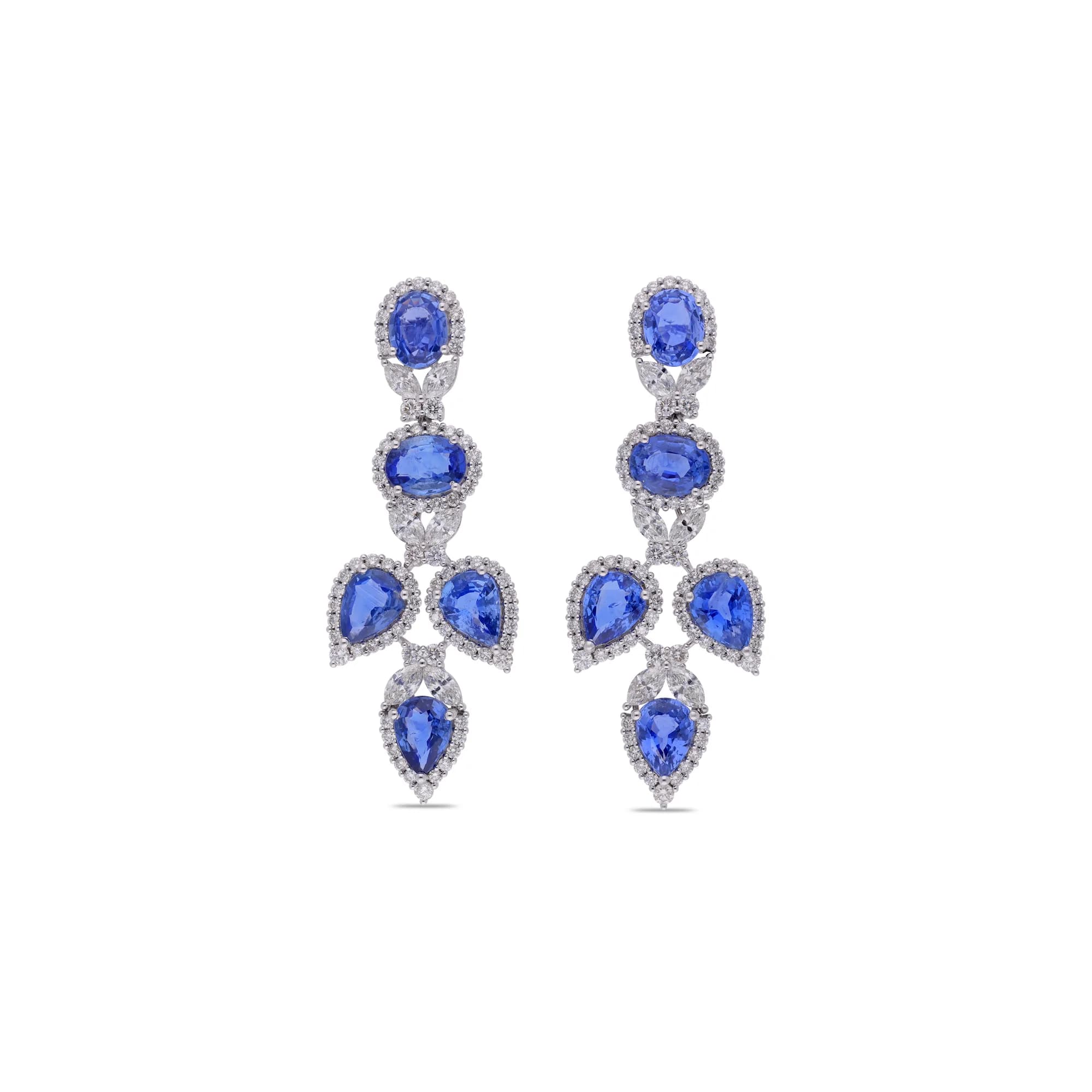 Blue sapphire and diamond drop earrings from the Blue Sapphire collection