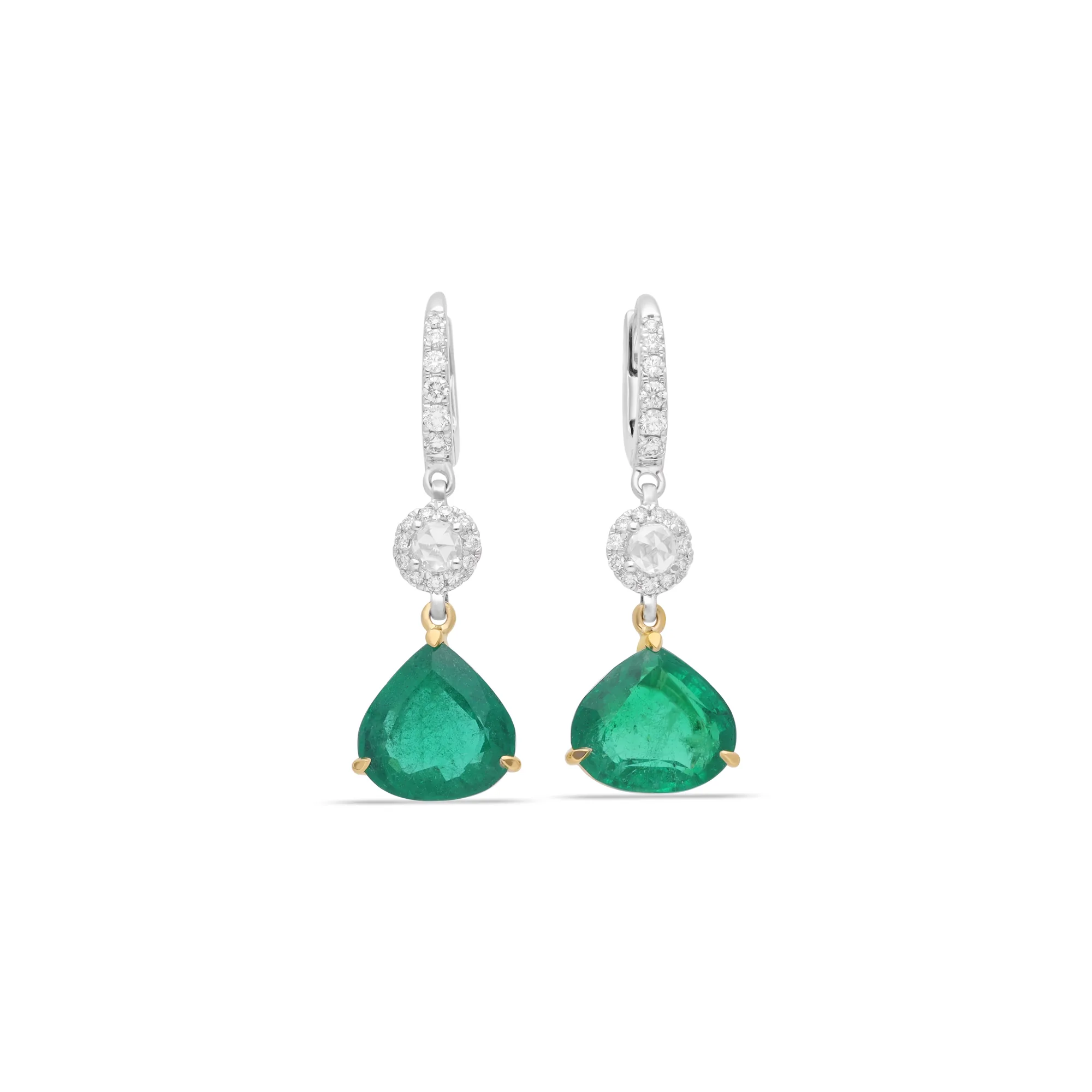 Emerald and diamond drop earrings from the Emerald collection