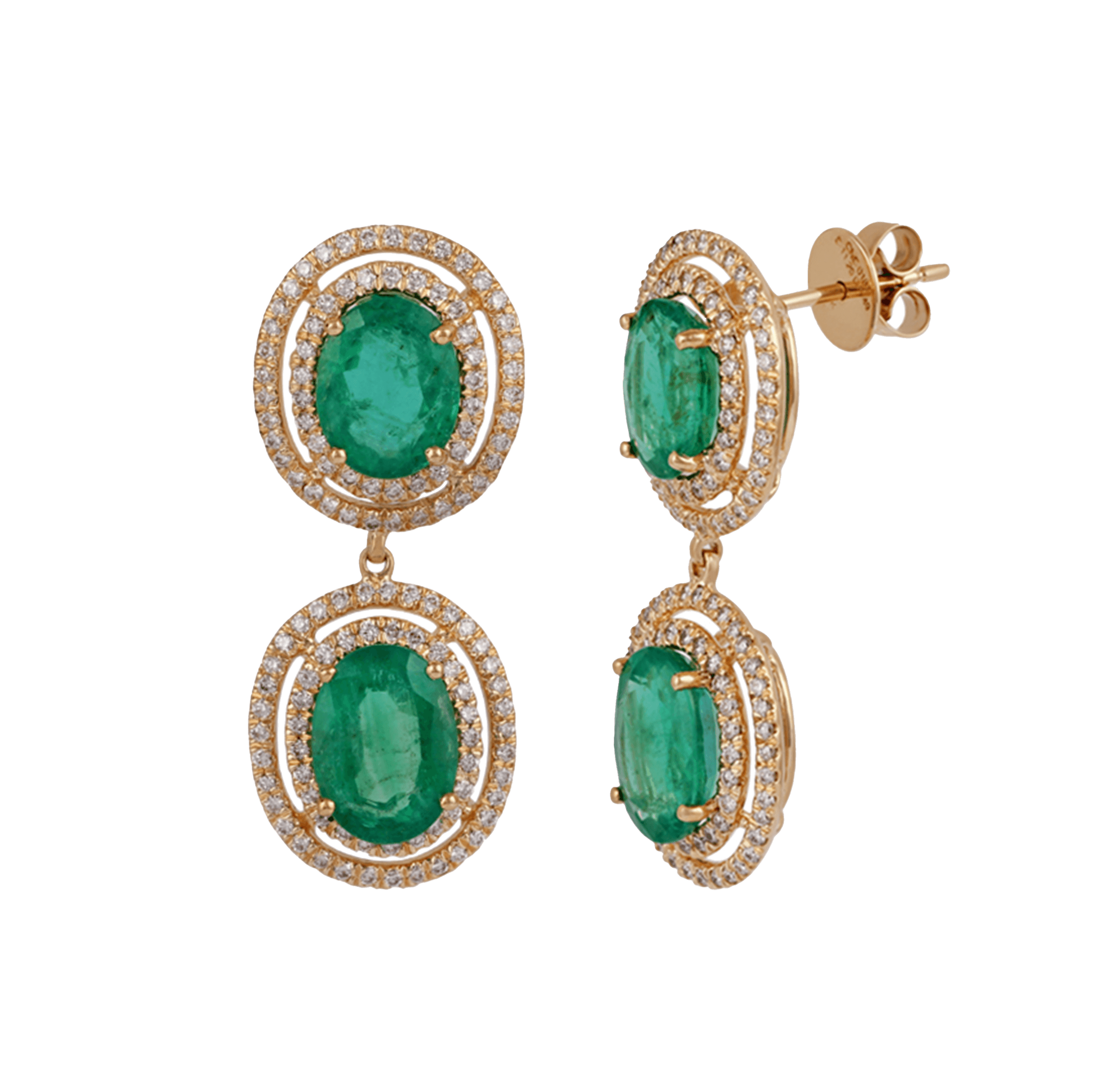 Emerald and diamond earrings from the Viridis collection